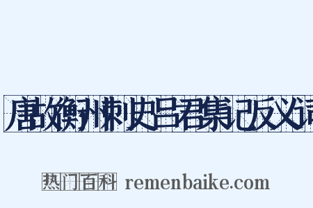 唐故衡州刺史吕君集记反义词是什么意思的图片